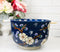 Midnight Blue Plum Blossoms Large 24Oz Donburi Ramen Bowl With Chopsticks Set