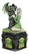 Fantasy Four Seasons Summer Friendship Fairy With Dragon Decorative Box Figurine