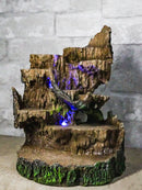 Rustic Forest Tree Steppes Faux Wooden LED Display Stand Figurine For Miniatures