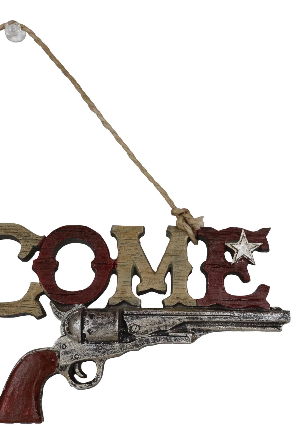 Rustic Western Texas Lone Star Dual Revolver Pistols Welcome Sign Wall Decor