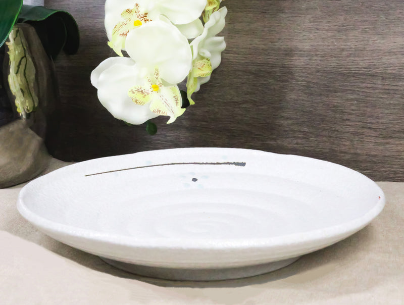 Pack Of 5 Ceramic Yukino Hana Collection Porcelain Round Dinner Plates 8.75" D