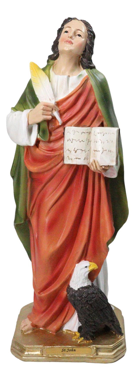 Apostle Disciple Of Jesus Saint John The Evangelist with Eagle Figurine 12"H