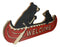 Rustic Father Bear With Cub Rowing Red Canoe Boat Welcome MDF Wall Decor Plaque