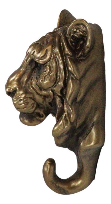 Ebros Bronzed Bengal Tiger Bust Wall Hook Hanger Forest Jungle Trophy Taxidermy Tigers