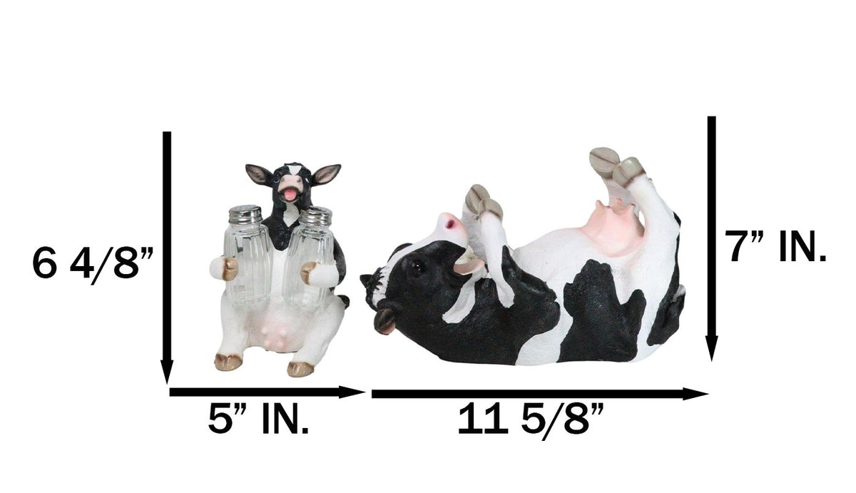 Bovine Brew And Moo Spice Wine Bottle And Salt Pepper Holder Set Decorative