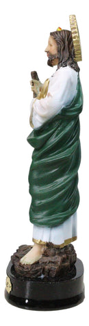 Saint Jude Thaddeus The Apostle With Holy Spirit Fire And Sun Medal Figurine 5"H - Ebros Gift