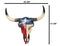 Southwest Longhorn Cow Steer Skull With Texas Lone Star State Flag Plaque