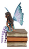 Amy Brown Fantasy Magic Turquoise Ebony Fairy On Books Of Wisdom Figurine