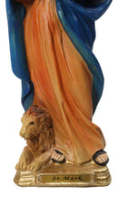 Christian Apostle of Jesus Saint Mark The Evangelist With Lion Figurine 8"H