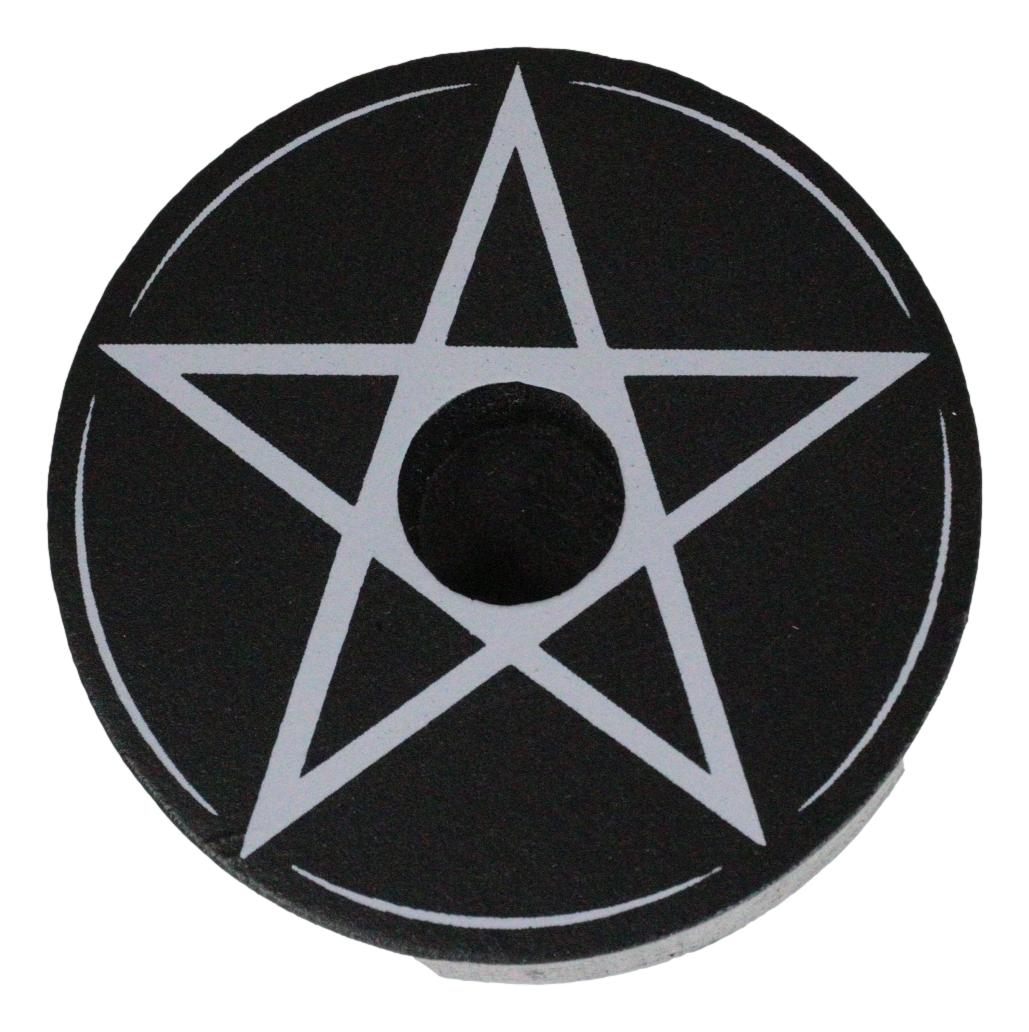 Set Of 6 Occult Wicca Witchcraft Pentagram Star Circle Spell Candle Holders 2"D