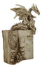 Gothic Skeleton Dragon On Spell Book Of The Dead Skulls And Bone Hands Figurine