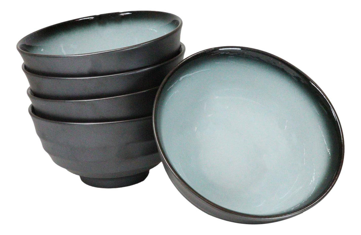Pack Of 5 Blue Sky Seikai Art Ceramic Soup Salad Rice Donburi Poke Bowls 24oz