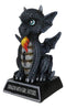 Fantasy Black Onyx Koan Cartoon Chibi Dragon Figurine Dragon With Girl Tattoo