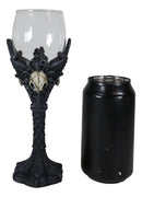Blood Moon Gothic Dark Alchemy Raven Crow And Skulls Glass Wine Goblet Chalice