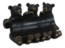 Rustic Western Forest Animal Whimsical 3 Black Bears Wine Bottle Holder Decor
