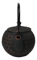 Bronze Bees With Honeycomb Design Large Cast Iron Tetsubin Teapot 60oz Tea Pot