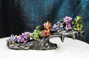 Colorful Metallic Dragon Wyrmlings On Sloped Bridge Cliff Rock Decor Figurine