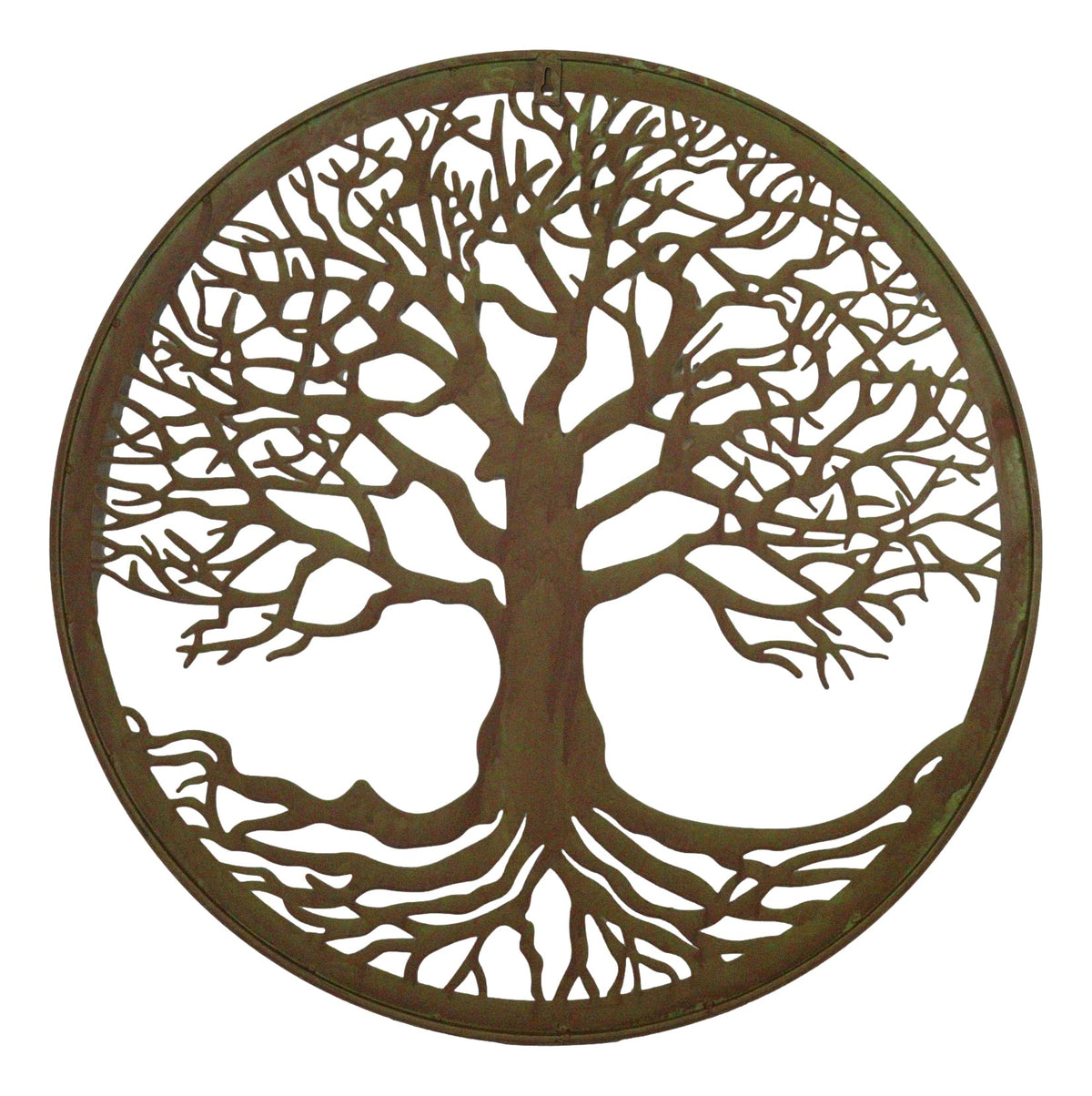 Green 23"D Oversized Celtic Tree of Life Medallion Metal Wall Circle Plaque