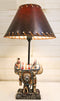 Southwestern Navajo Indian Chief Skull Headdress Cowboy Horse Saddle Table Lamp