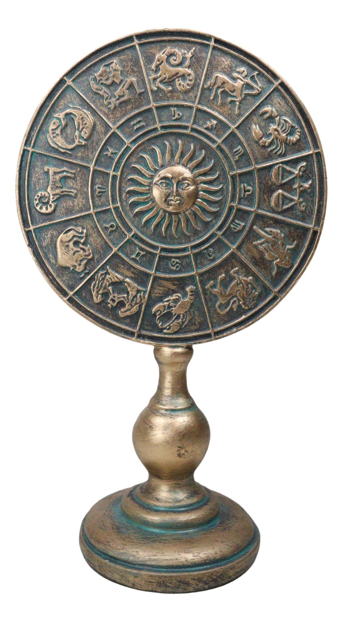 Greek Astrological Horoscopes Zodiac Constellations Sun Moon Plaque Stand Decor