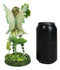 Green Shamrock Lucky Clovers Spring Garden Fairy With Striped Leggings Figurine