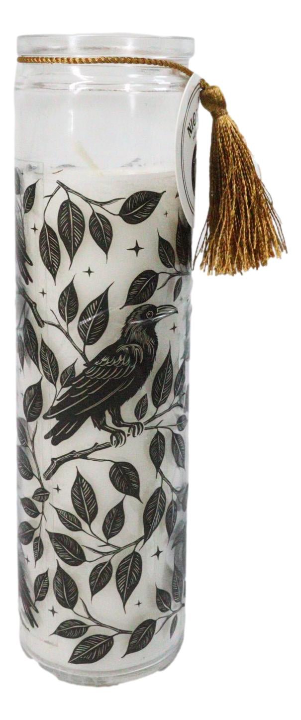 Ebros Mystic Raven Deadly Nightshade Glass Tube Candle Gothic Decor 8.25"