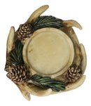 Antler Haven Candle Ring Holder Or Candleholder Rustic Deer Antler & Pinecone