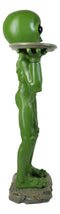 Bizarre Green ET Roswell UFO Alien Butler at Your Service Dish Stand Statue 25"H