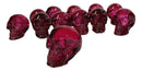 Set Of 12 Purple Translucent Witching Hour Gazing Skull Miniature Figurines 2.5"