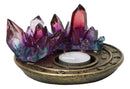 Wicca Magical Crystals Dish Votive Candleholder With Phases Of The Moon Symbols