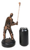 Pro Golfer Swinging Golf Club Bronze Electroplated Figurine With Pedestal 11"H