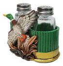Rustic Western Mallard Duck Meadow Green Shotgun Shells Salt Pepper Shakers Set