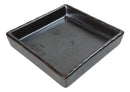 Set Of 6 Black Iron Clay Tetsu Kesho Ceramic Square Condiment Sauce Dishes 2oz