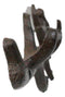Rustic Cast Iron 2 Lovebirds On Tree Branch Multi Points Wall Hooks 12.5" Long