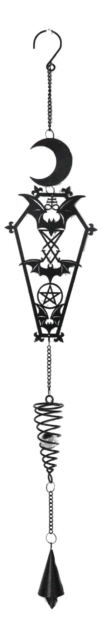 Macabre From The Crypt Vampire Coffin Moon Bats Spiral Wall Hanging Decoration