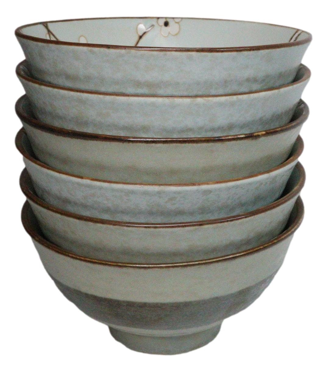 Made In Japan Ceramic Soushun Sakura Cherry Blossoms Medium Tayo Bowls 20oz