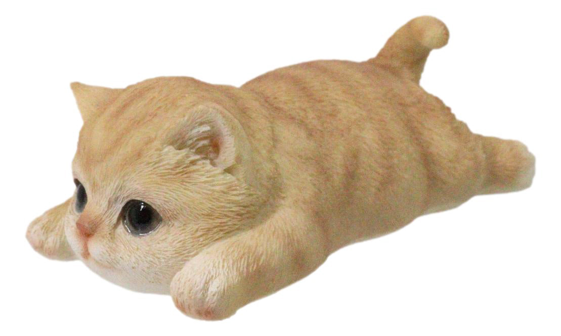 Adorable Resting Feline Orange Tabby Cat Kitten Magnetic Figurine 4.25"L