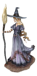 Amy Brown Fantasy Halloween Bewitching Autumn Witch With Broomstick Figurine