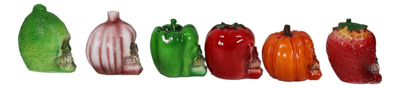 Garlic Bell Pepper Tomato Strawberry Pumpkin Bitter Melon Mini Skulls Set of 6