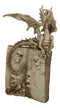 Gothic Skeleton Dragon On Spell Book Of The Dead Skulls And Bone Hands Figurine