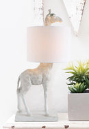 Whimsical Peeking Safari Giraffe Chic Bedside Table Lamp With Fabric Shade 27"H