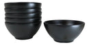 Pack Of 6 Black Silk Melamine Ramen Soup Salad Pasta Donburi Medium Bowls 26oz