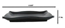 Pack Of 6 Black Silk Melamine Rectangular Wavy Buffet Lunch Sushi Plates 6.75"L