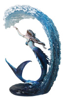 Fantasy Water Elemental Sea Mermaid Sorceress Riding Ocean Waves Figurine