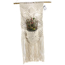 Boho Hand Woven Cotton Macrame Tapestry With Center Pocket & Tassels Wall Decor