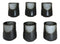 Pack Of 6 Charcoal Grey Tone Hakumu Reactive Glaze Ceramic Yunomi Tea Cups 9oz