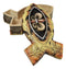 Faux Wood Jesus Fish Ichthys With Fleur De Lis Cross Decorative Trinket Box