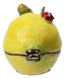 Yellow Lemon Ladybug Pewter Austrian Crystals Bejewelled Trinket Jewelry Box