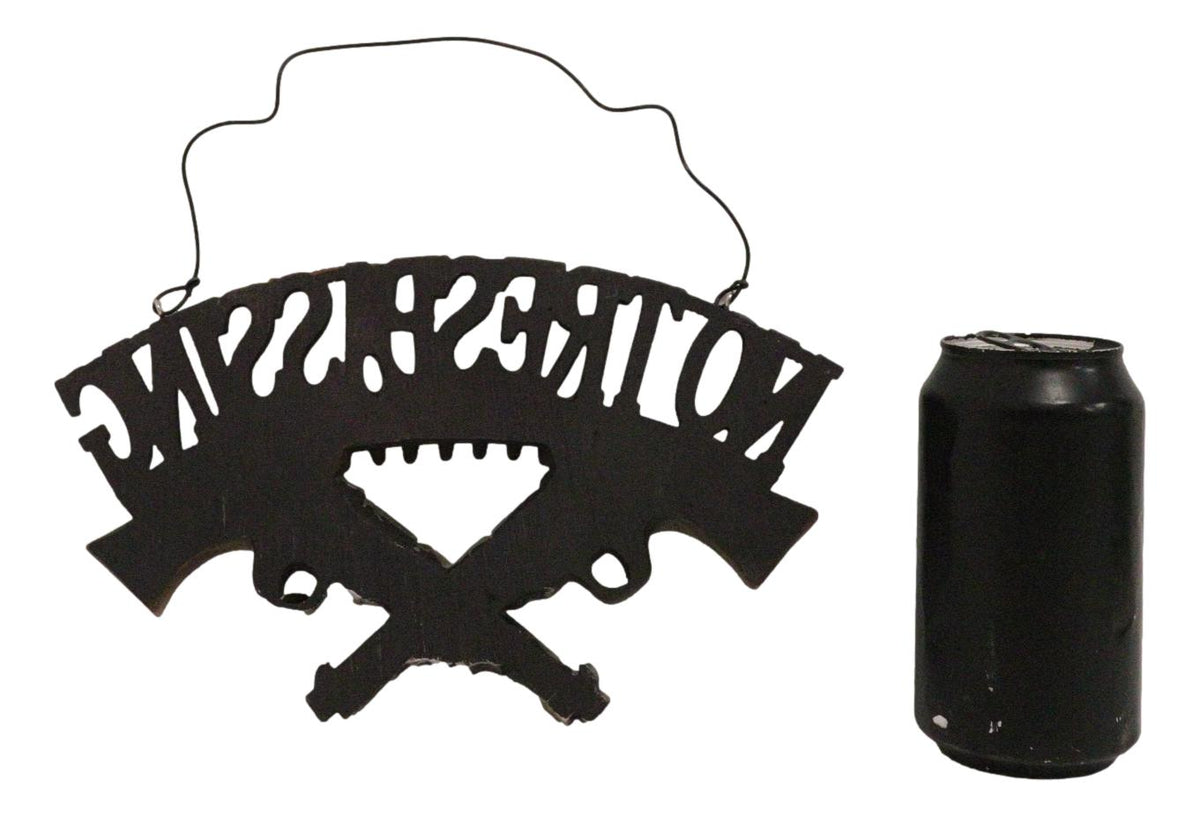 No Trespassing Wild West Dual Six Shooter Guns With Bullets Wall Sign Plaque