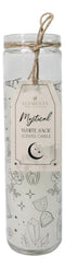 Mystical Magic Symbols White Sage Wicca Tall Tube Scented Candle Home Fragrance